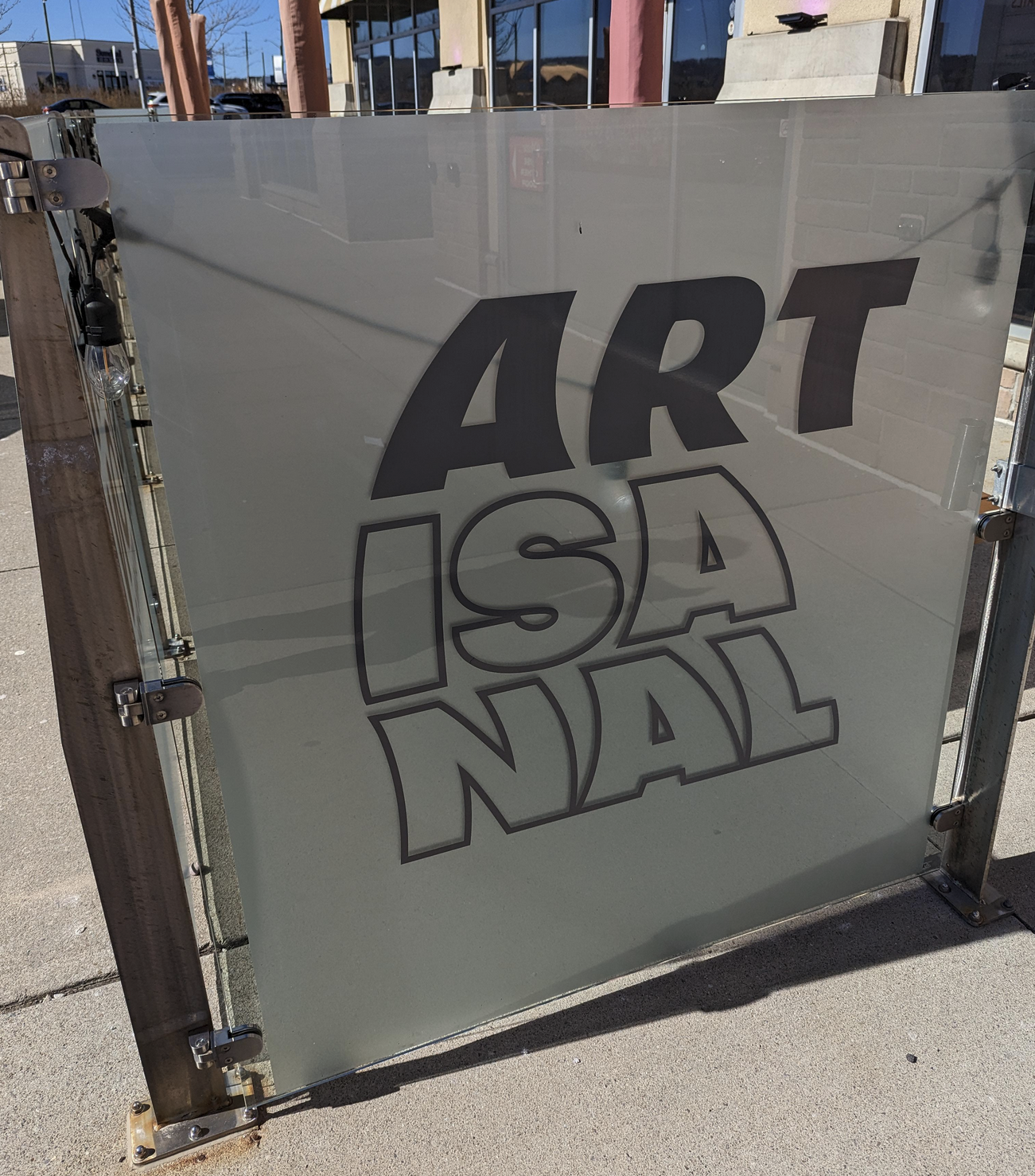 The word artisanal on an outdoor sign but one three lines:

ART
ISA
NAL

Some people will read this as "Art is Anal". Maybe you are one of them.
